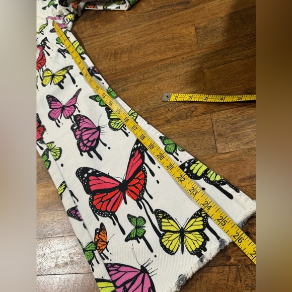 JADED London BUTTERFLY print kick flare PANTS/jeans sz W25 - Picture 7 of 7